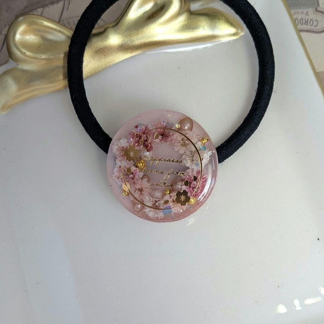 ＃470 再販不可✴桜❀リース✴レジンヘアゴムキーホルダーブローチ