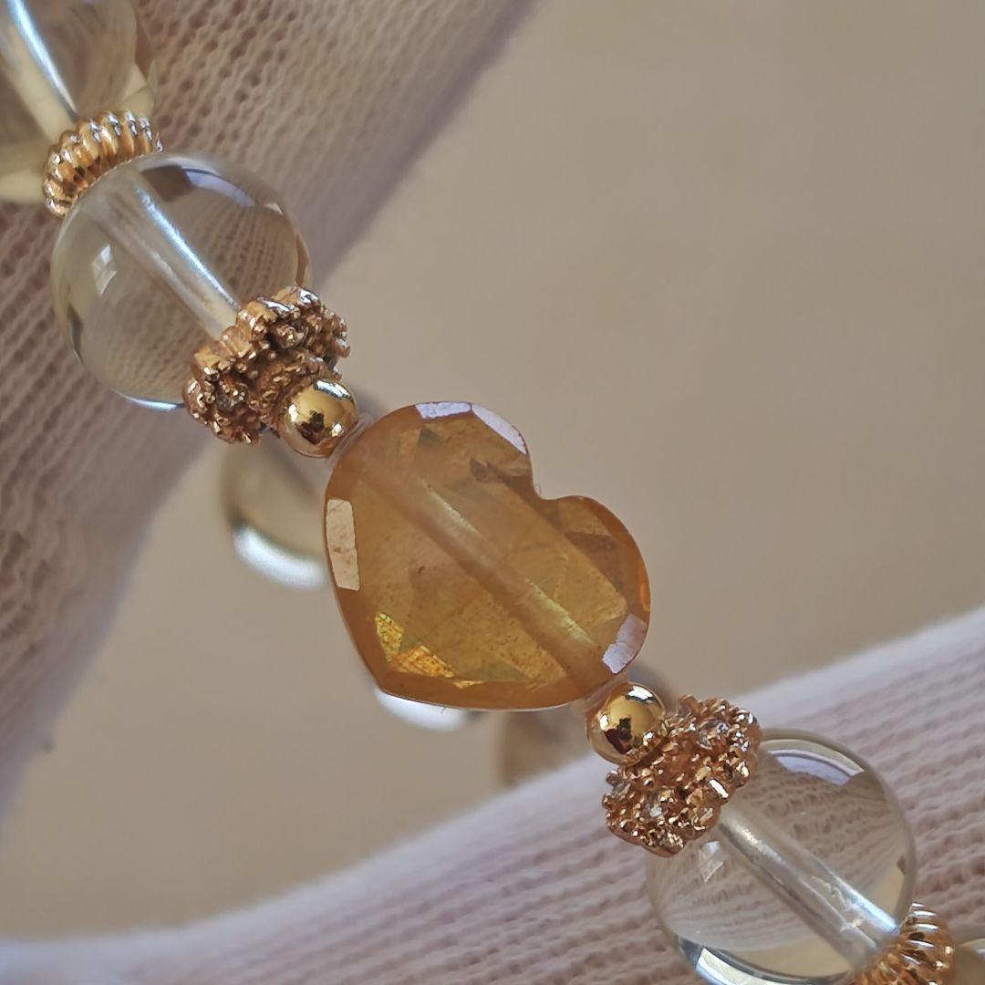 イエローサファイア（プクラジ）ハートブレスレット