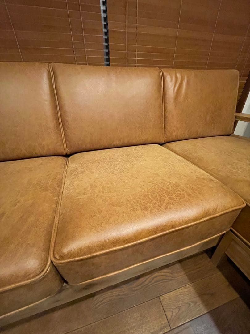 関家具　CopainsⅡ コパンII カウチソファ　レザーテックス　【本体】