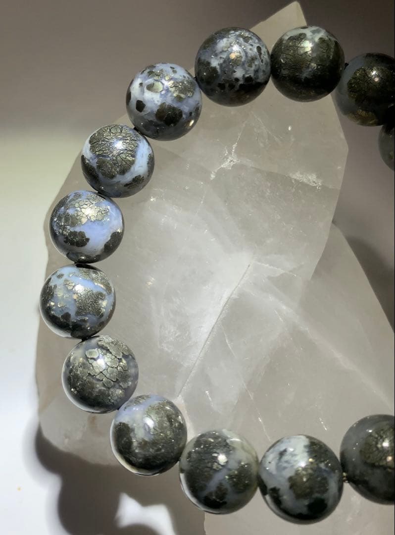 ⭐️激レア⭐️パイライト共生クォーツ　ブレスレット　パワーストーン　ペルー産