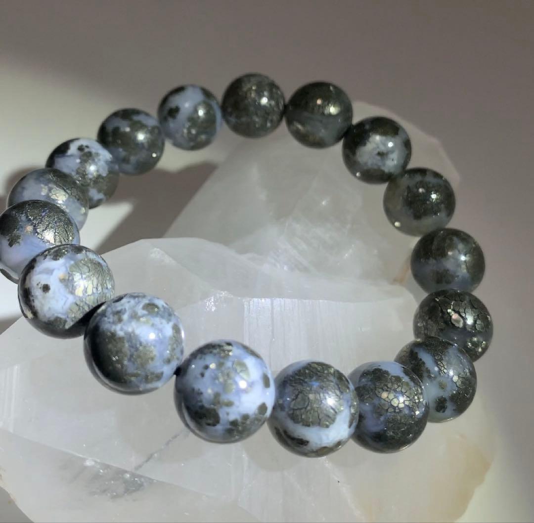 ⭐️激レア⭐️パイライト共生クォーツ　ブレスレット　パワーストーン　ペルー産