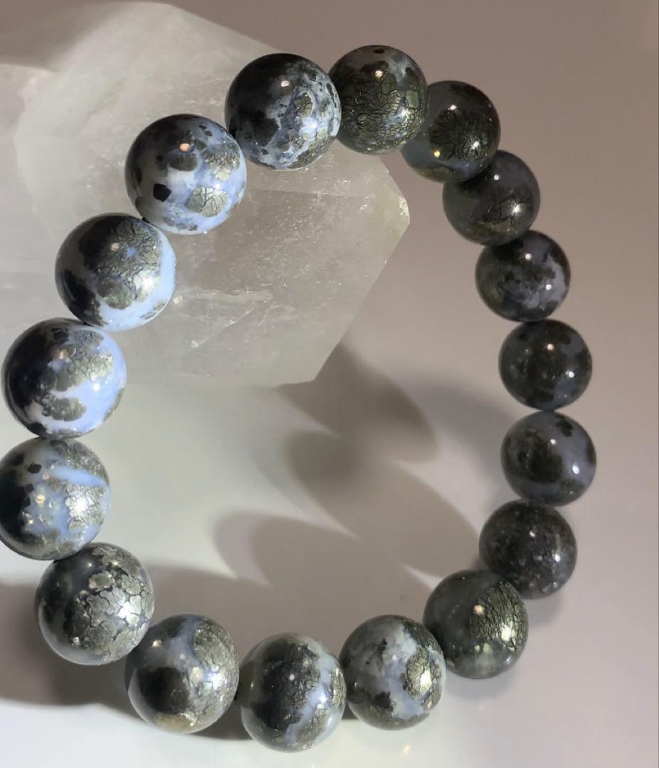 ⭐️激レア⭐️パイライト共生クォーツ　ブレスレット　パワーストーン　ペルー産