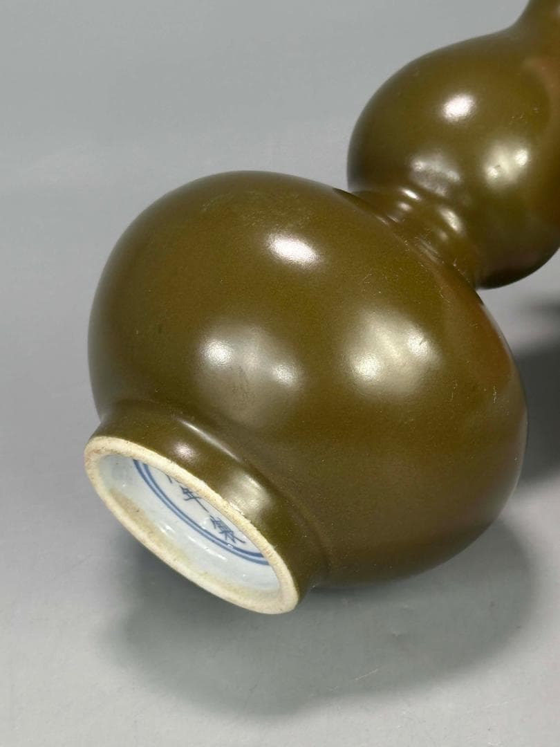 UM12U 中国美術　蕎麦釉　茶葉末　瓢箪瓶　花瓶　唐物