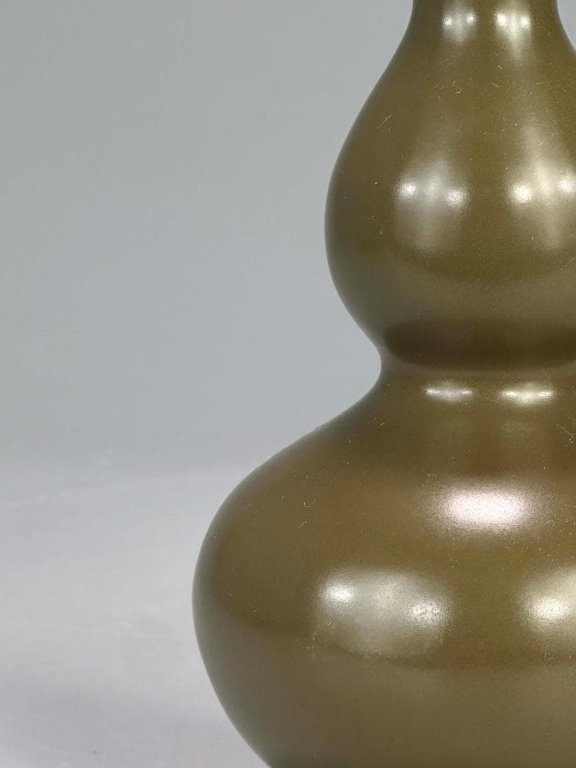 UM12U 中国美術　蕎麦釉　茶葉末　瓢箪瓶　花瓶　唐物