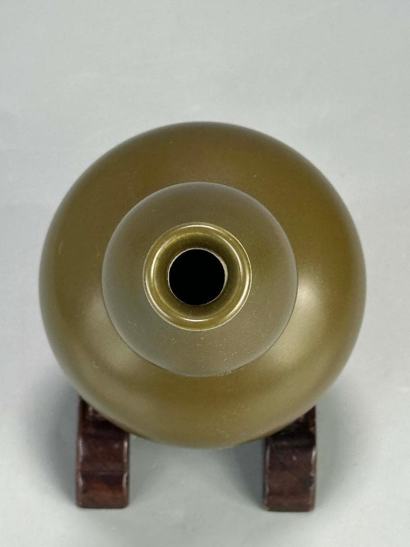 UM12U 中国美術　蕎麦釉　茶葉末　瓢箪瓶　花瓶　唐物