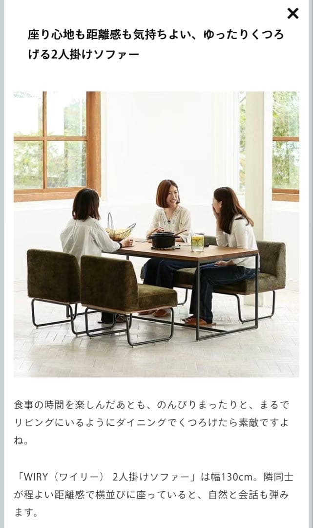 HaruRe:CENO Productリセノ | WIRY 2人掛けソファ