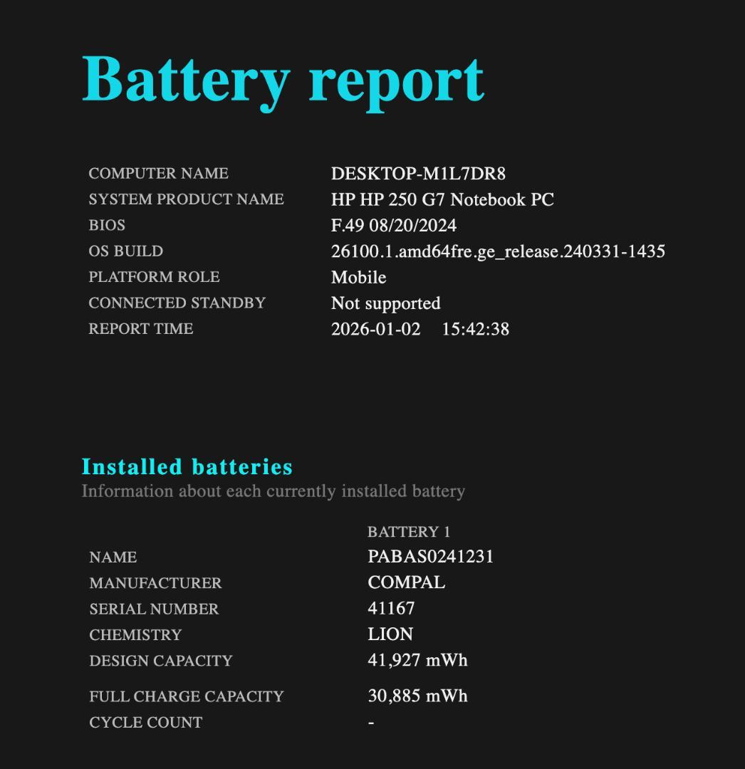 新しいSSD、高速、DVD、HP 250 G7、8GB 128GB SSD