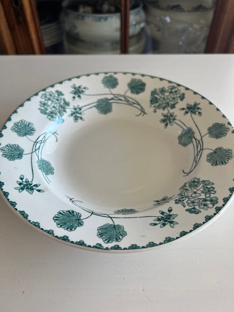 フランスアンティーク スーププレート　サルグミンヌ　ゼラニウム　B