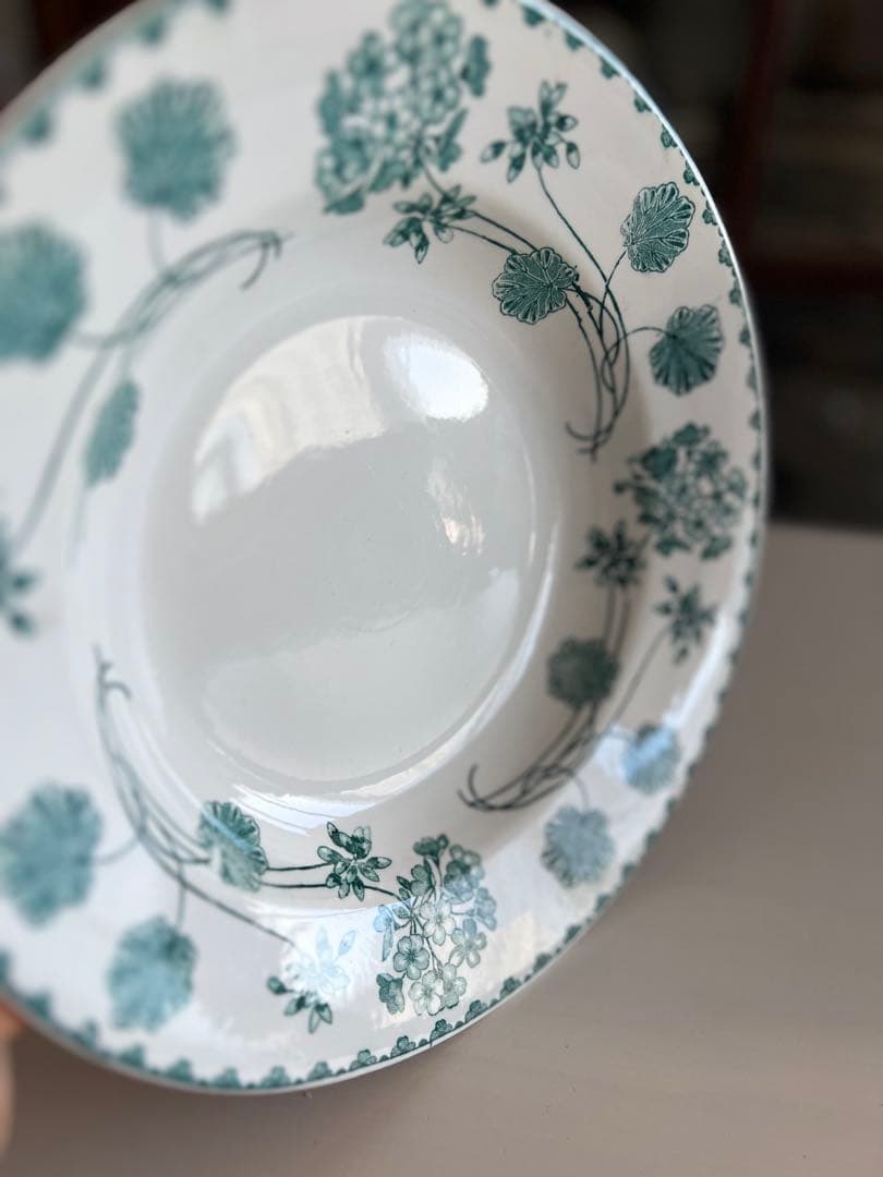 フランスアンティーク スーププレート　サルグミンヌ　ゼラニウム　B