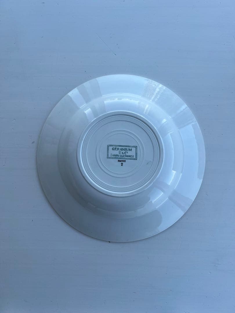 フランスアンティーク スーププレート　サルグミンヌ　ゼラニウム　B