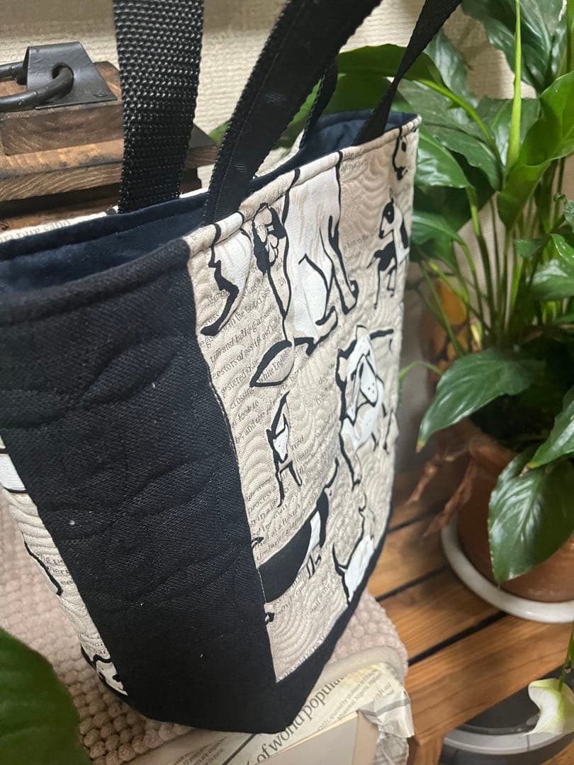 トートバッグ　犬　パッチワーク　ワンちゃんバッグ