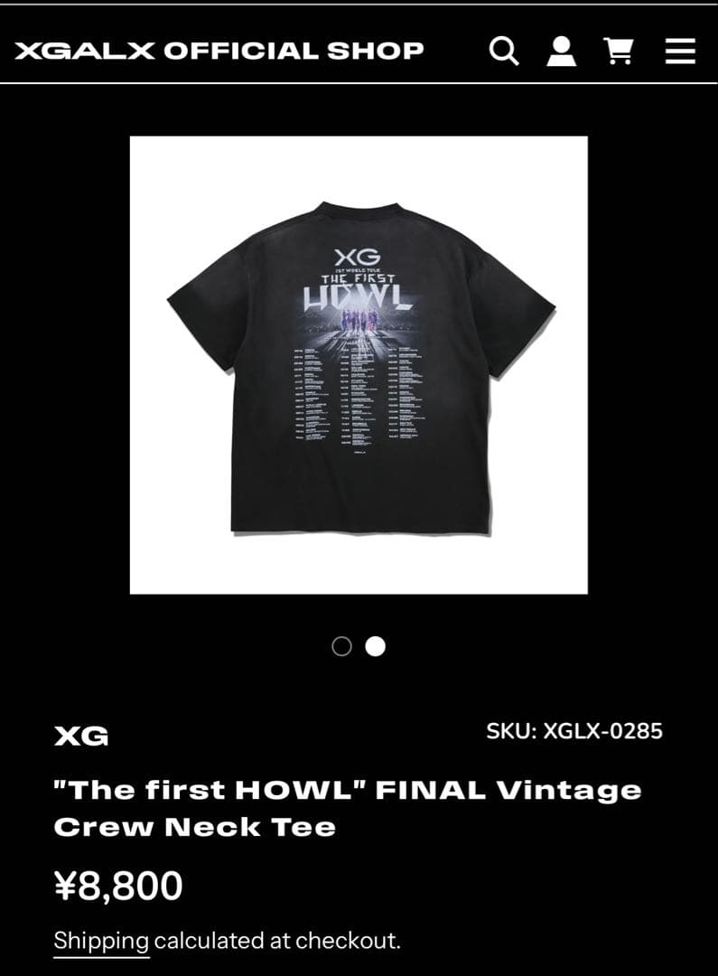 新品未使用未開封 XG The first HOWL FINAL Tシャツ XL