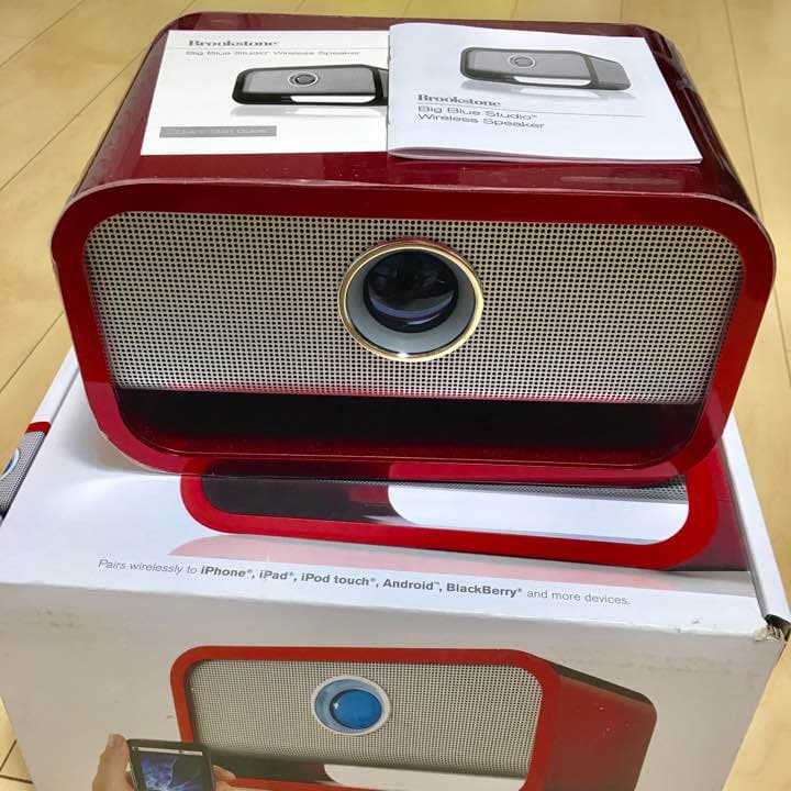 ☆新品☆ Brookstone Bluetooth対応スピーカー ワインレッド