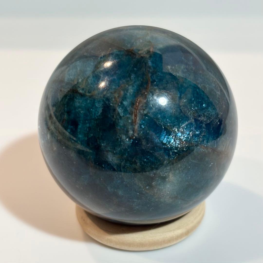 高品質 ブルーアパタイト スフィア　深い青　丸玉 天然石　パワーストーン