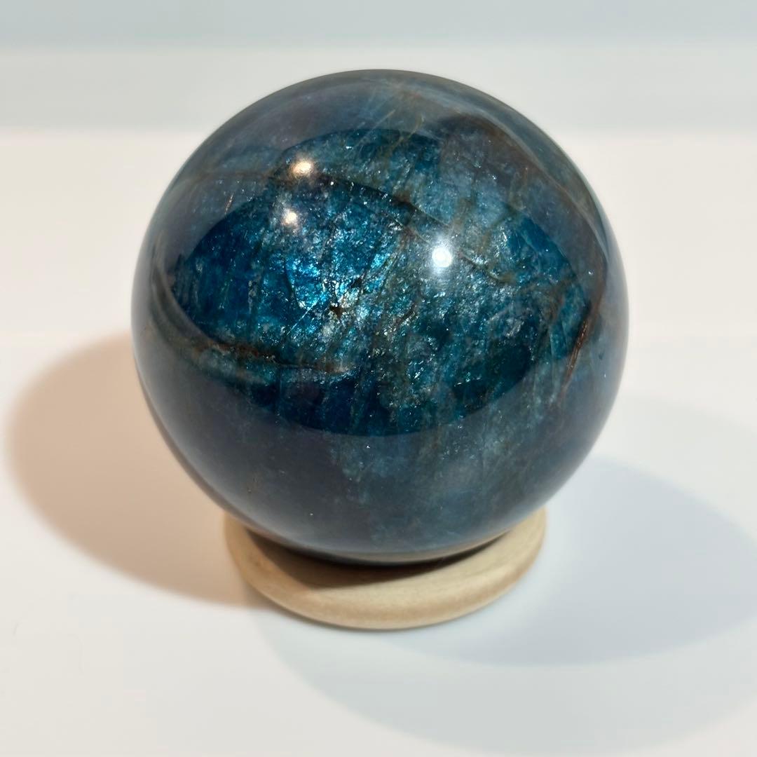 高品質 ブルーアパタイト スフィア　深い青　丸玉 天然石　パワーストーン