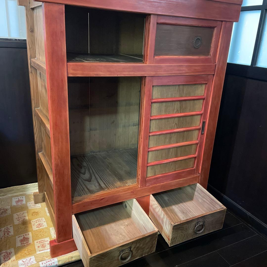 戸棚　骨董棚　骨董品　古道具　収納棚　アンティーク　本棚