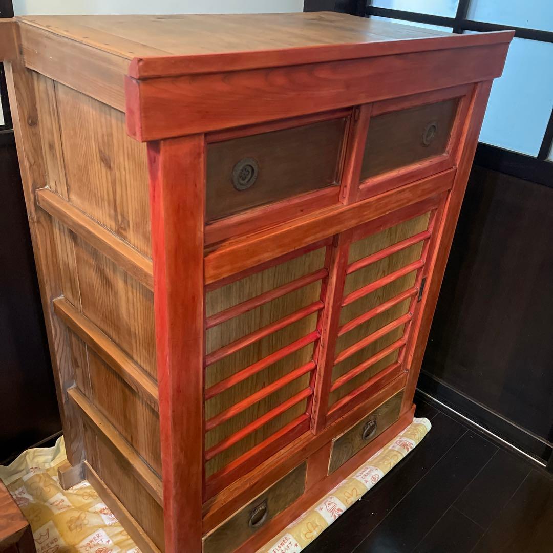 戸棚　骨董棚　骨董品　古道具　収納棚　アンティーク　本棚