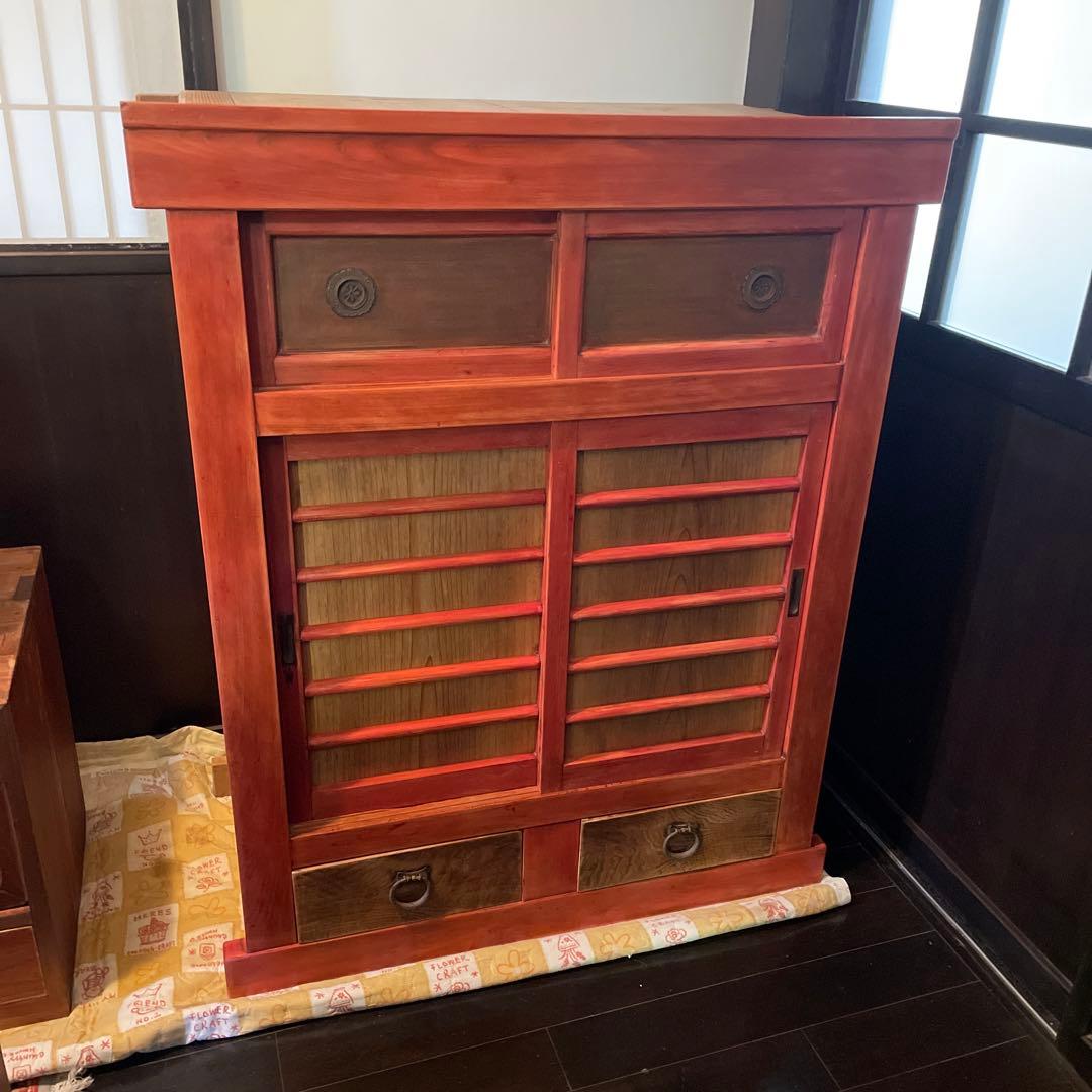 戸棚　骨董棚　骨董品　古道具　収納棚　アンティーク　本棚