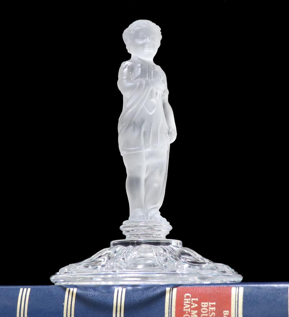 オールド・バカラ 極稀少 1878年頃 子供 フロスト加工 大型 置物 立体像