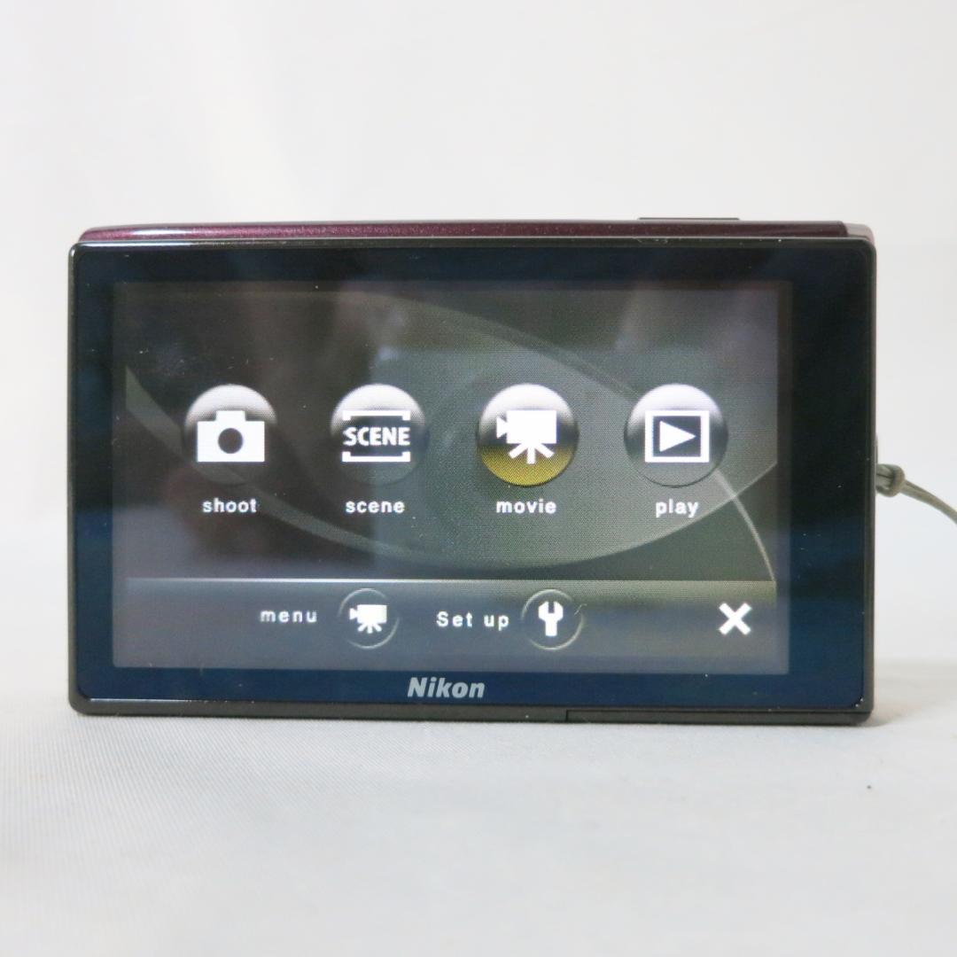 【完動品 美品】Nikon COOLPIX S60 コンデジ ワインレッド