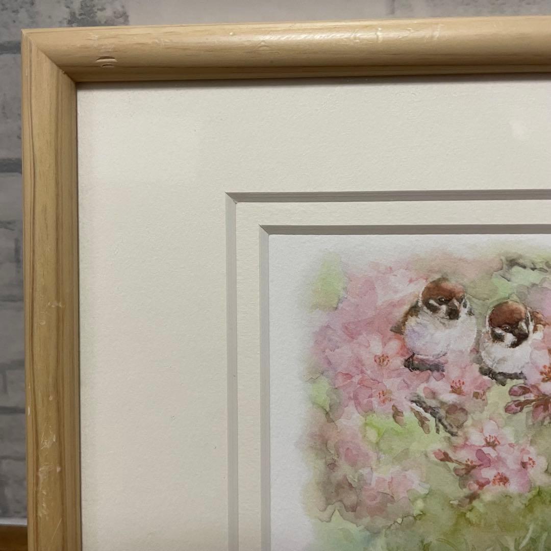 ② 土田穰 ウサギとスズメ　 限定品 可愛い インテリア　おたずねします　春