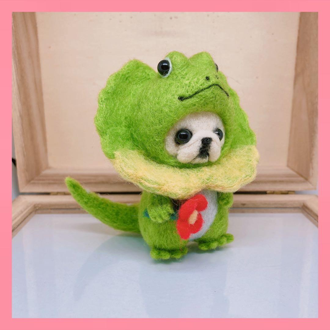 羊毛フェルト　⭐︎エリマキトカゲ⭐︎ペキニーズさん。
