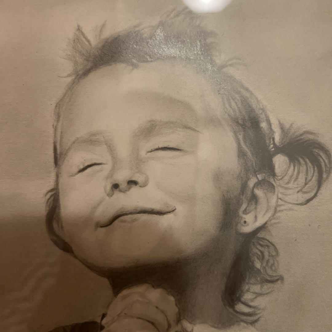 きなり作　鉛筆画　アート　手書き 女の子　人物画　絵　値下げ　美品