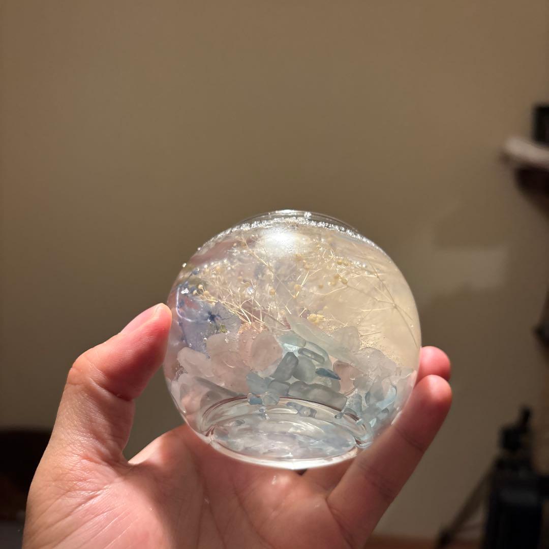 アクアマリンとロースクオーツのパワージェルキャンドル！かわいい！