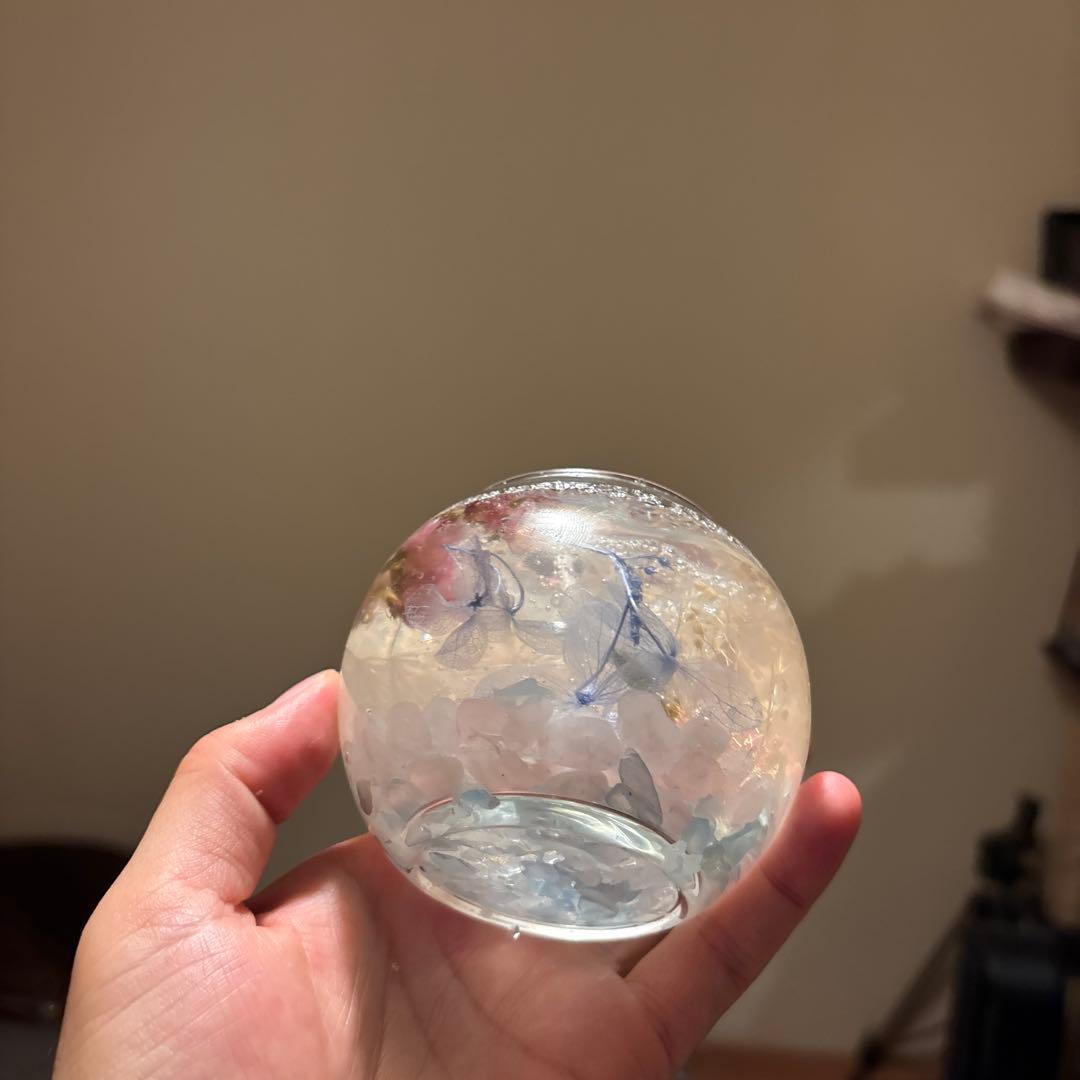 アクアマリンとロースクオーツのパワージェルキャンドル！かわいい！