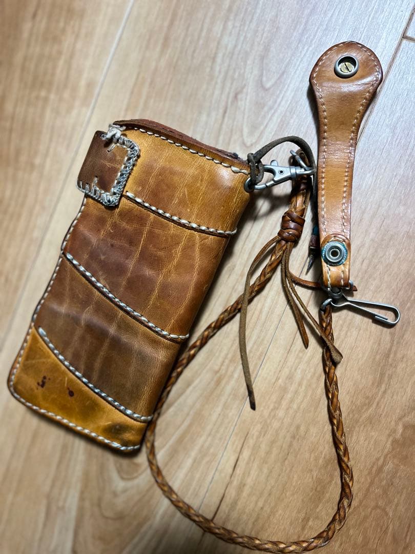 本革レザー ウォレット ハンドメイド☆高級品 手縫い 長財布