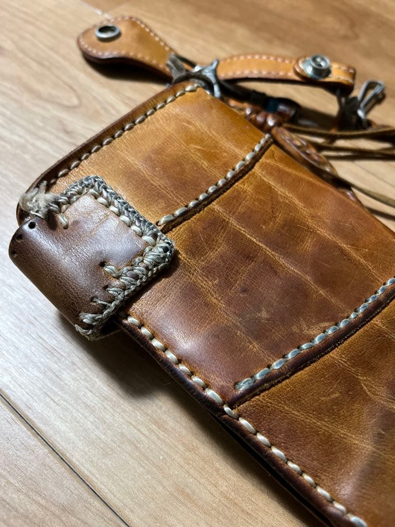 本革レザー ウォレット ハンドメイド☆高級品 手縫い 長財布