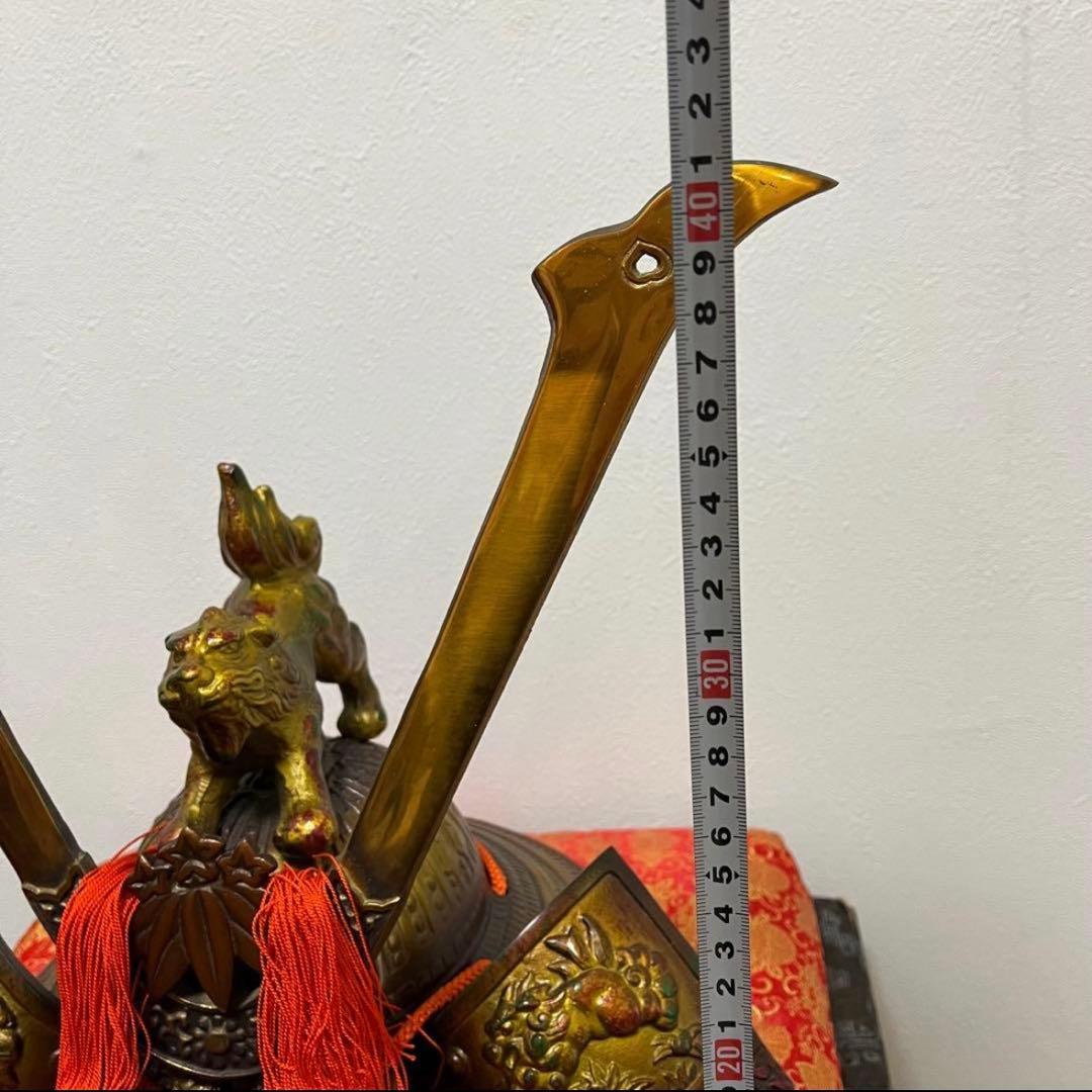 刻印あり　源九郎義経　長鍬型獅子頭の兜「出世兜」　レア