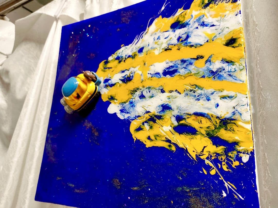 レジンアートジオラマ『ミニオン・コズミックフライト』 ミニオン風ミニカー壁掛け