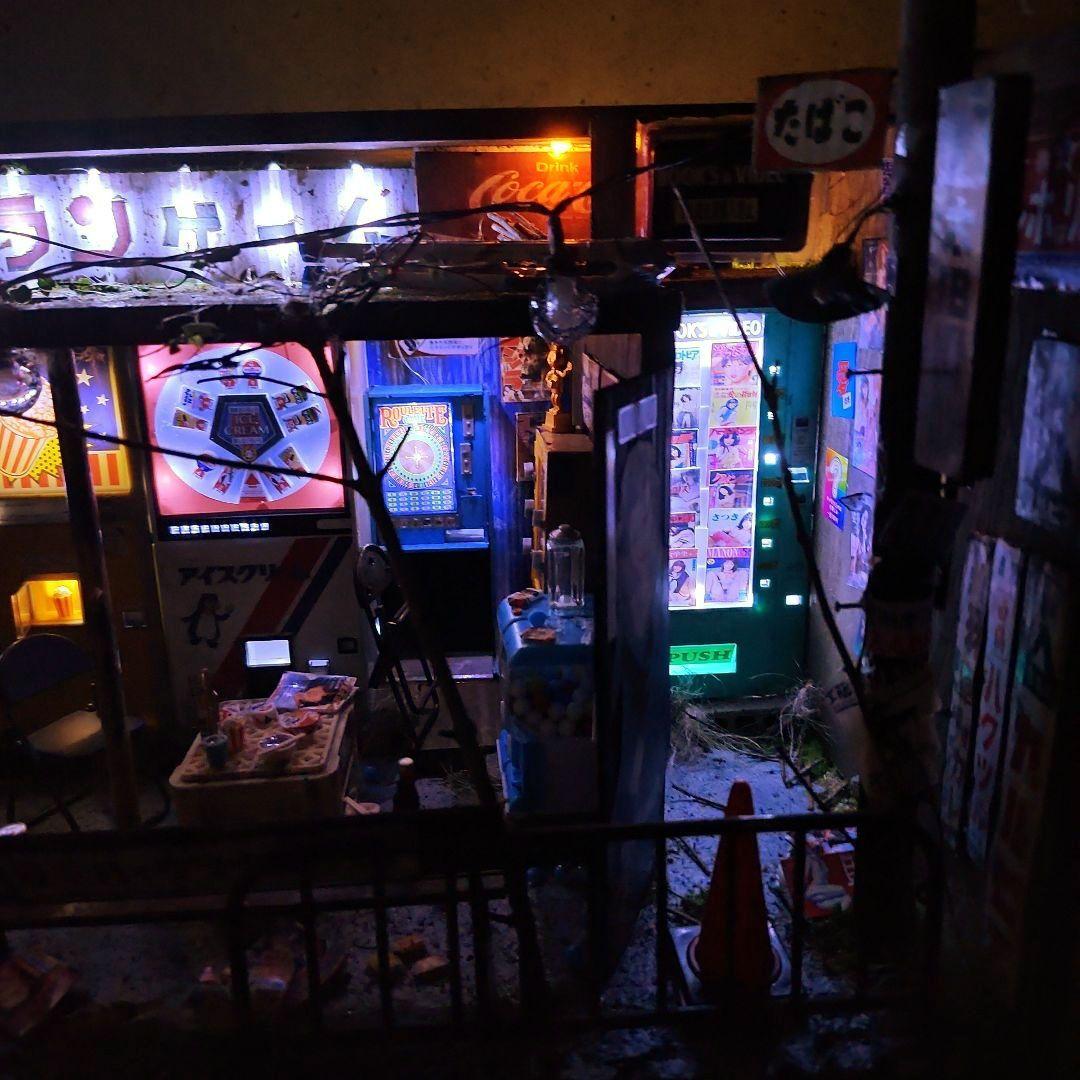 1/12 昭和　レトロ　自販機　ホーロー看板　ジオラマ