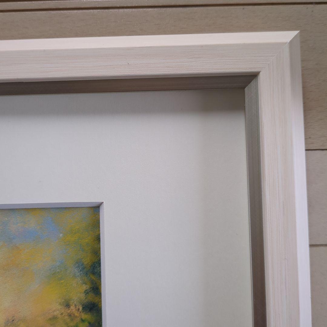 春　風景画 　額、マット付き　原画　絵画　パステル