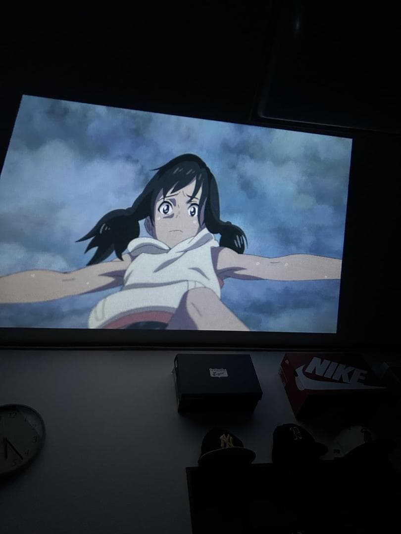 プロジェクター 家庭用 小型 天井投影 自動台形補正 【バッグ付】360回転 デ