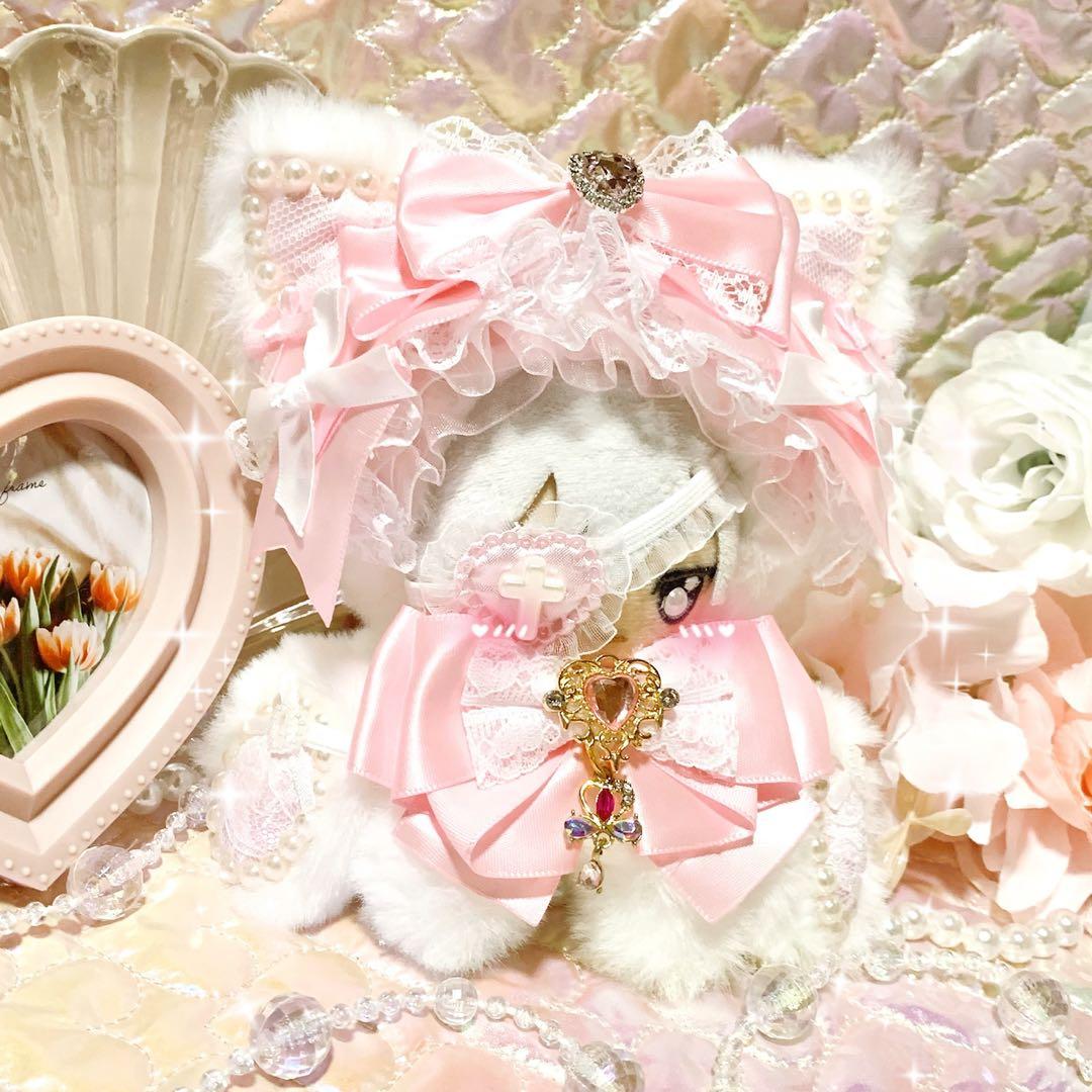 ❤︎おすわりぬい服　ぬい服　ちびぐるみ　11cm　ピンク　ドレスアップねこちゃん❤︎