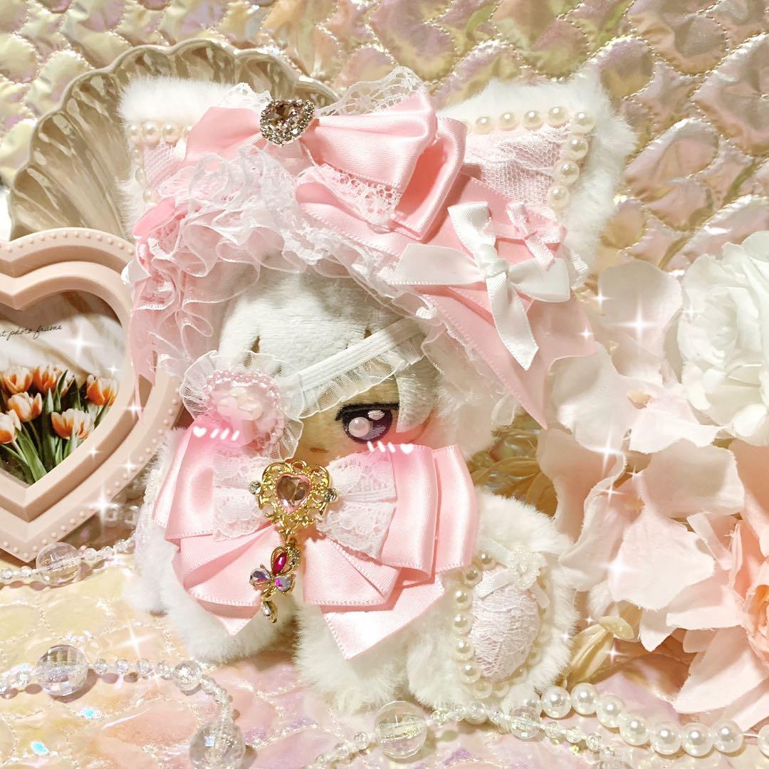 ❤︎おすわりぬい服　ぬい服　ちびぐるみ　11cm　ピンク　ドレスアップねこちゃん❤︎