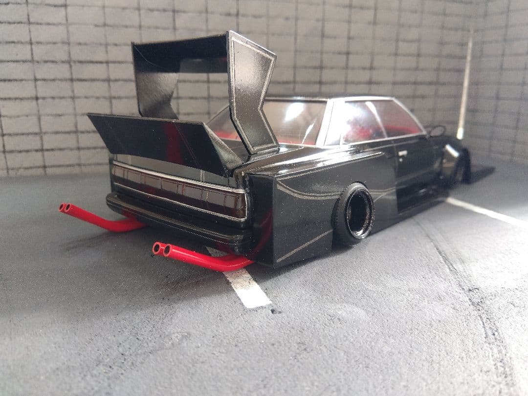 紫*音様 アリイ1/24GX71マークII街道レーサー旧車シルエット族車グラチャ