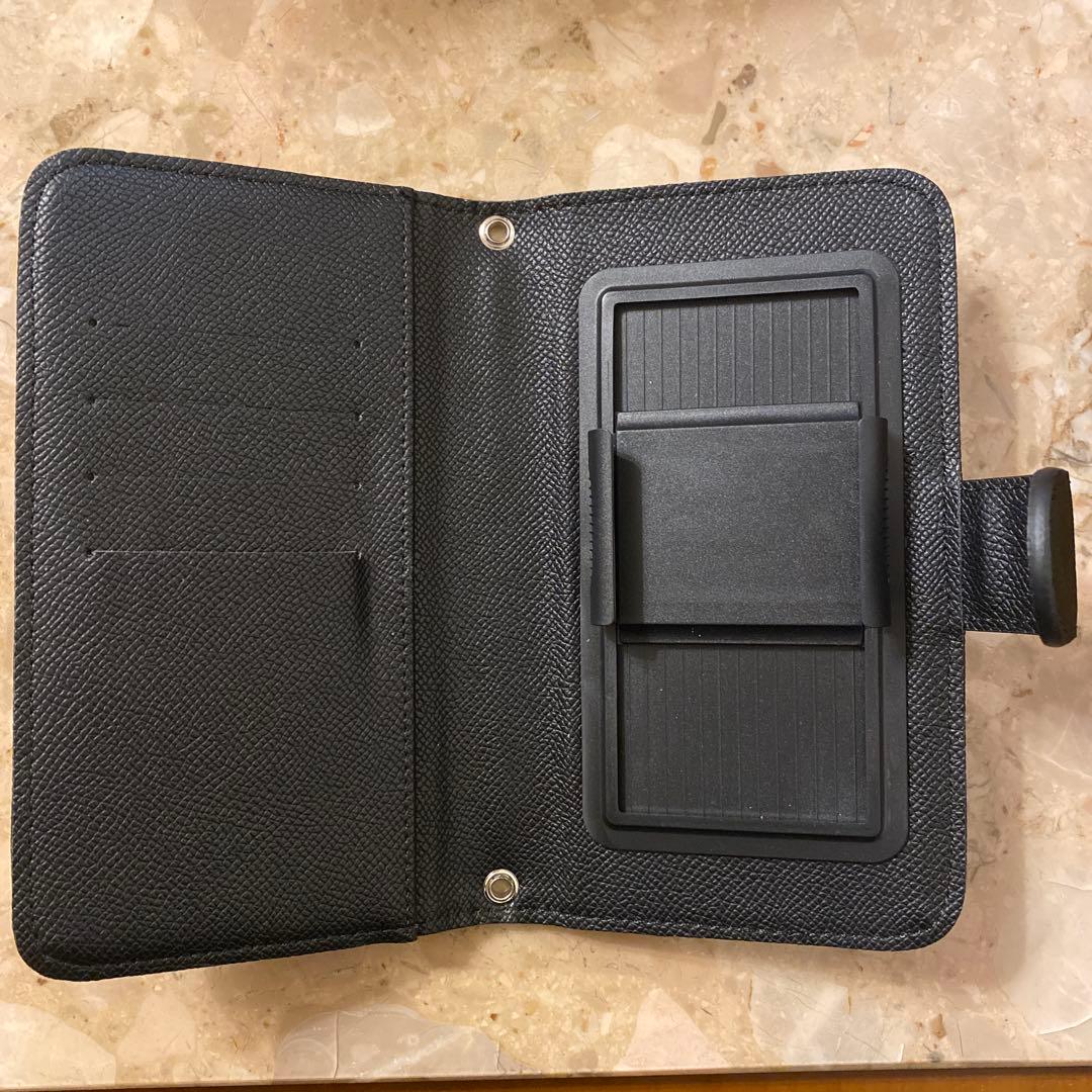 ストーン装飾手帳型ケース ブラック