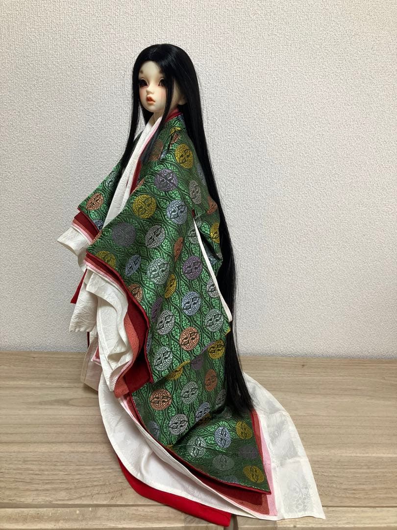 1/3サイズ　青紅葉の袿、紅の薄様の重ね袿セット　SD bjd
