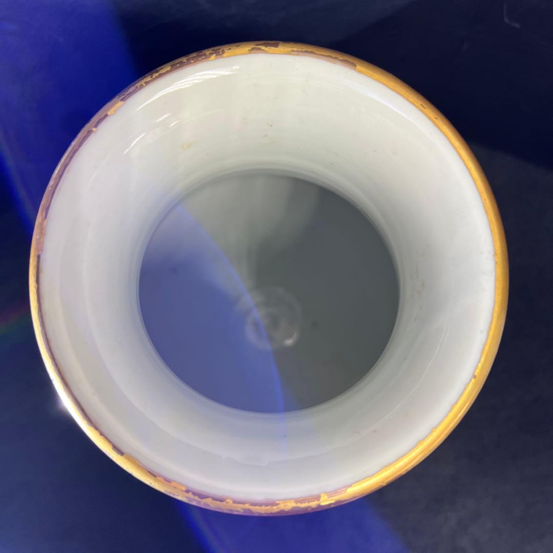 明治期　九谷焼　金蘭手七福神花瓶　高さ約30.5㎝　東Y8-0324☆1Fトヒウ