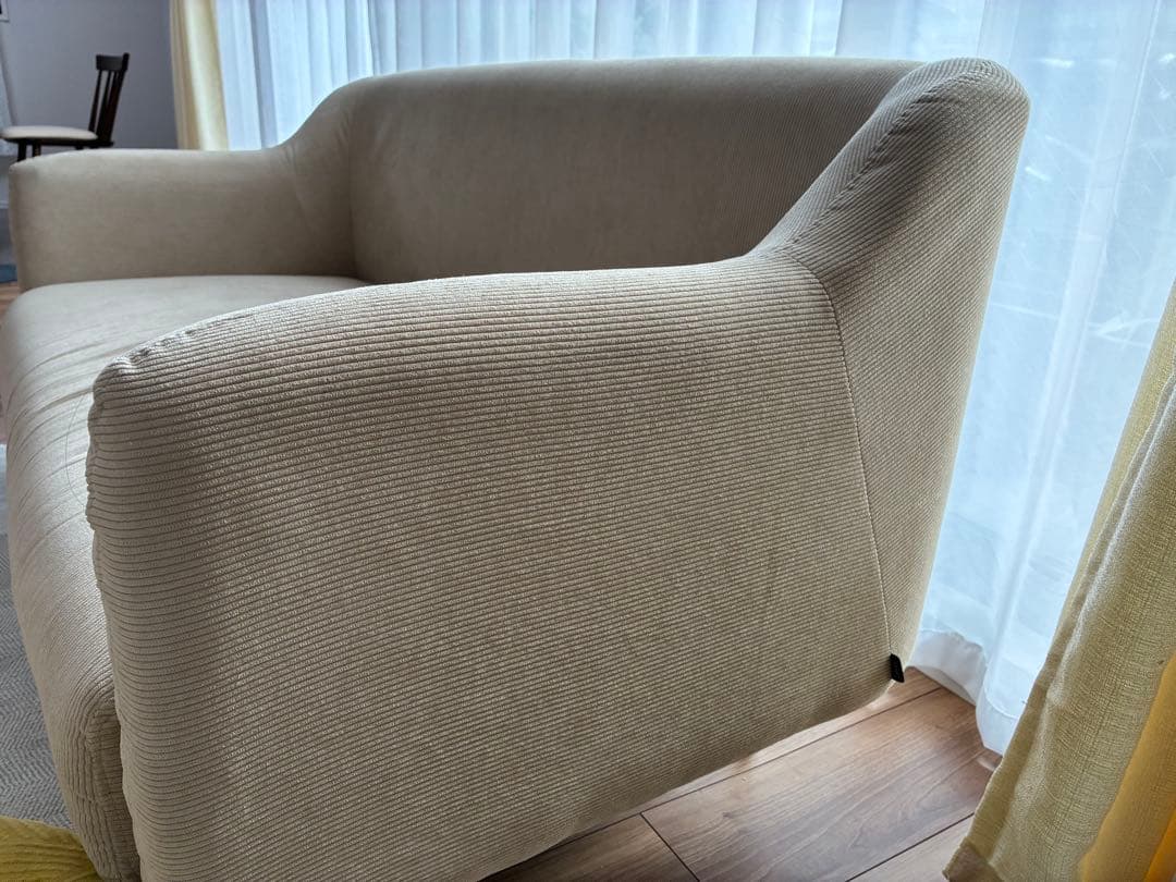 「引き取り限定」2人掛けソファ ベージュ 幅130cm LOWYA ロウヤ