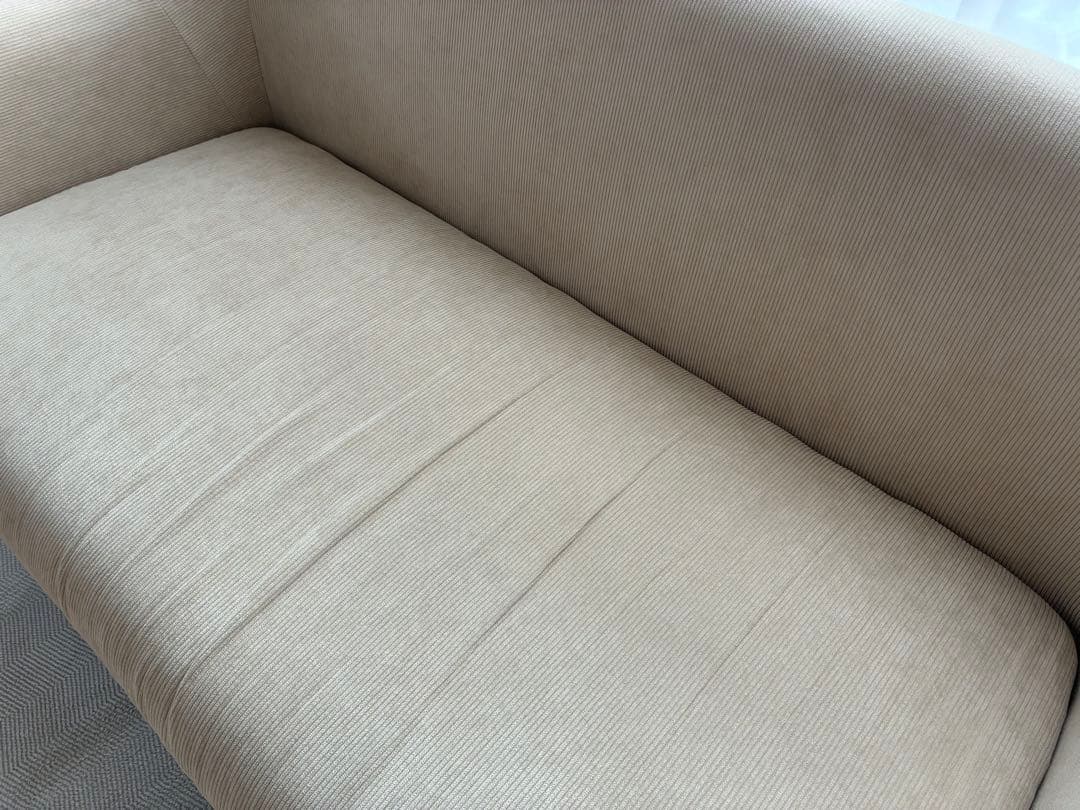 「引き取り限定」2人掛けソファ ベージュ 幅130cm LOWYA ロウヤ