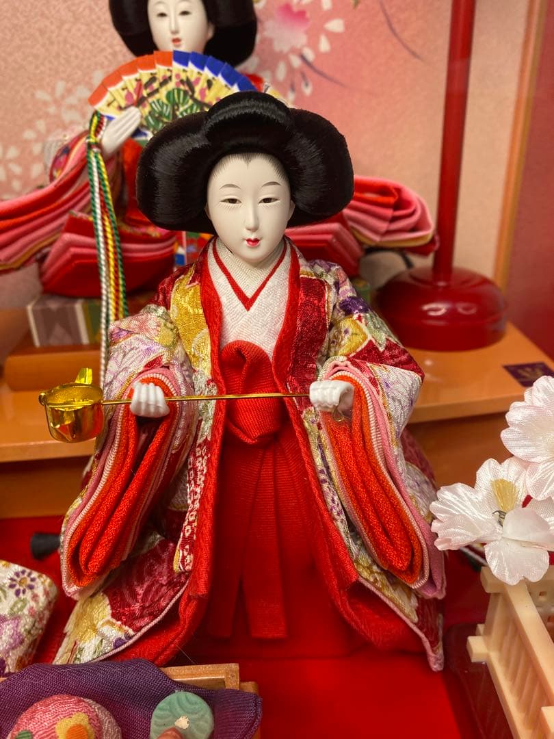 東京久月　雛人形オルゴール付き五人飾り・間口約５７×奥行約３１×高さ約３８㎝