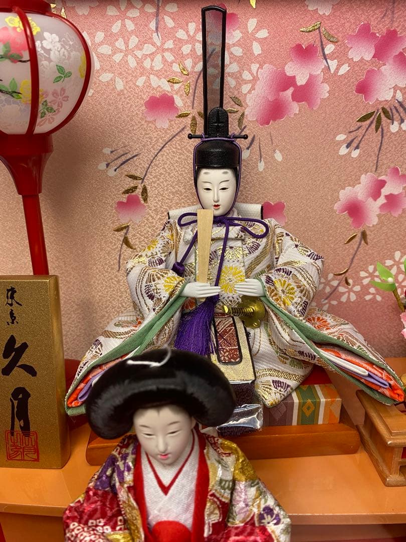 東京久月　雛人形オルゴール付き五人飾り・間口約５７×奥行約３１×高さ約３８㎝