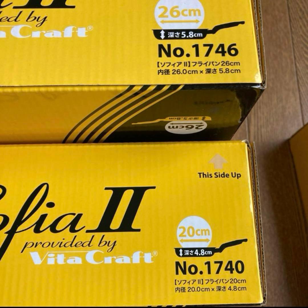 最終特価　ビタクラフトソフィアⅡフライパン26㎝　20㎝ガラス蓋26㎝新品セット