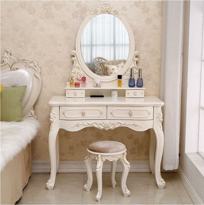 即日発送可能　大人気　北欧風 ドレッサー スツール ライト 80cmセット