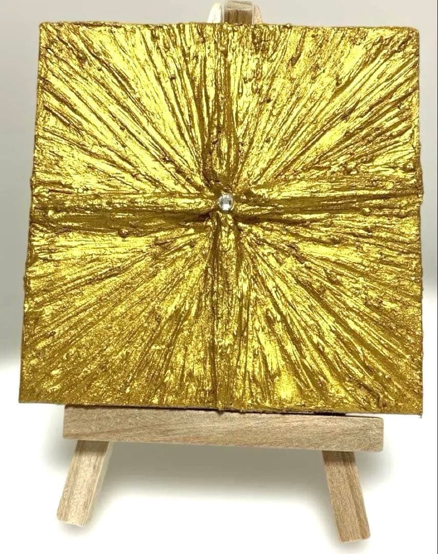 開運絵画　龍神様　拡大のエネルギー　天然石アメジスト　花の舞　金龍　金箔