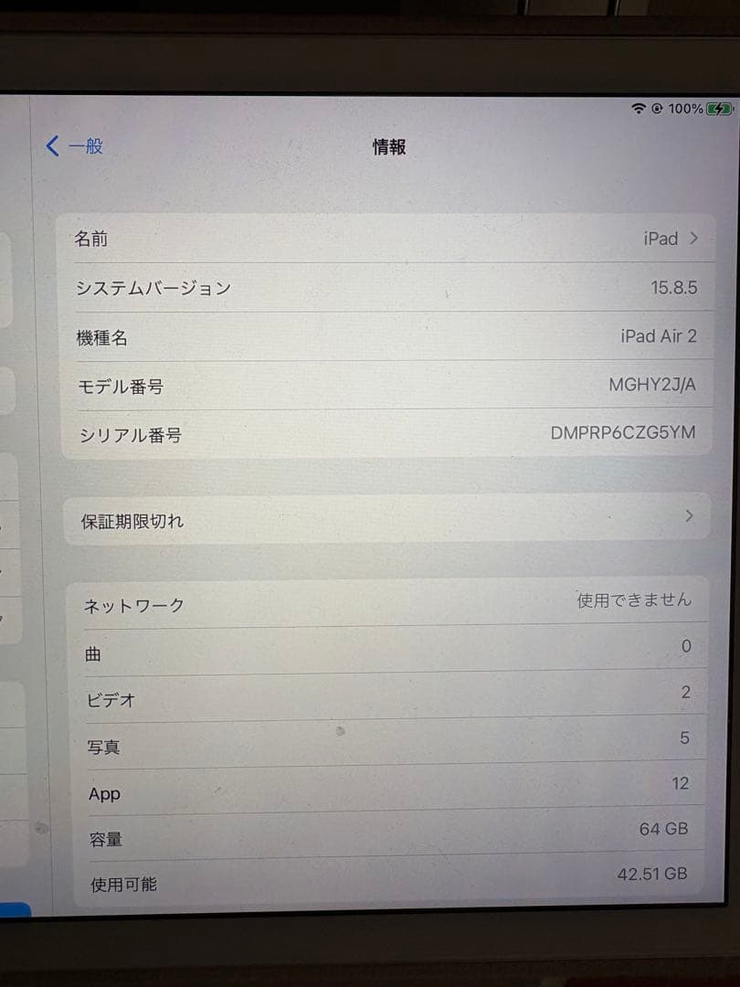 iPad本体 Apple iPadAir2